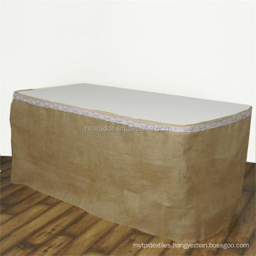 polyester jute burlap table skirt for wedding